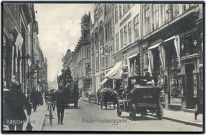 Frederiksberggade. Hestetrukken sporvogn. Stenders no. 15458. Kvalitet 8
