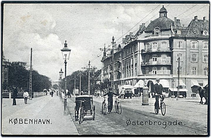 Østerbrogade med cykelbud. Stenders no. 3179. Kvalitet 7