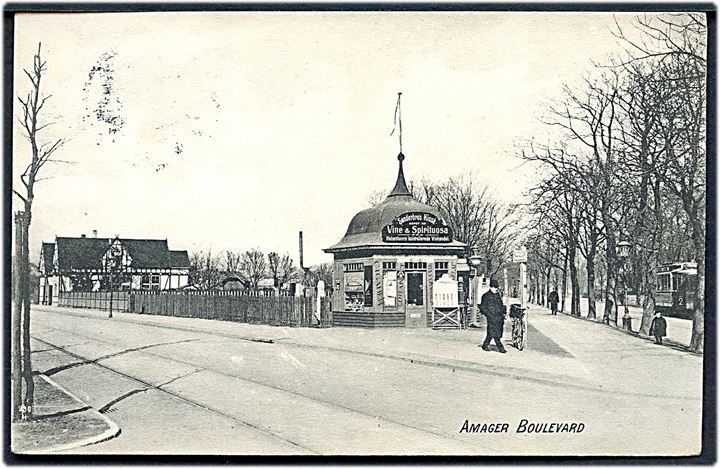 Amager Boulevard. Sønderbros Kiosk, Vine & Spirituosa. D.L.C. nr. 986. Kvalitet 8