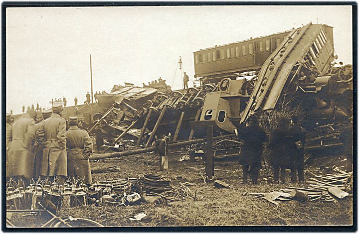 Vigerslev togulykke d. 01.11.1919. Fotokort u/no. Kvalitet 8