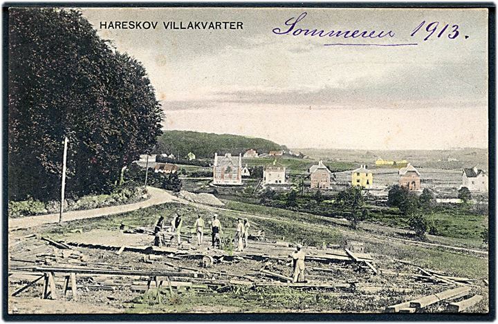 Hareskov, villakvarter under etablering. P. Alstrup no. 7096. Kvalitet 8