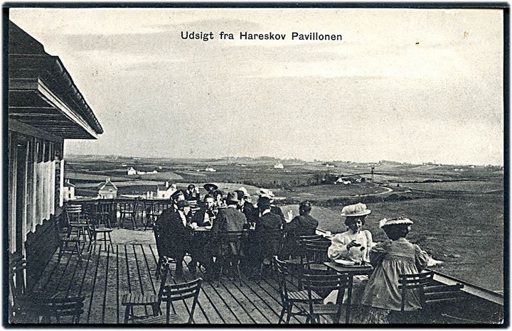 Hareskov, udsigt fra pavillonen. P. Alstrup no. 7467. Kvalitet 8