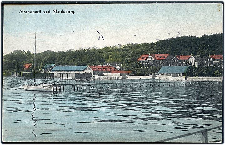 Skodsborg, badeanstalt set fra vandet.N. N. no. 43. Kvalitet 8