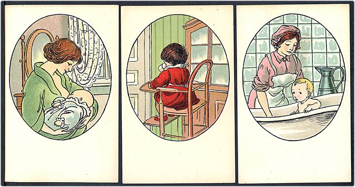 Børn. Moder og Barn - 3 kort. A. Vincent serie 353/1, 353/3 og 353/6. Kvalitet 8