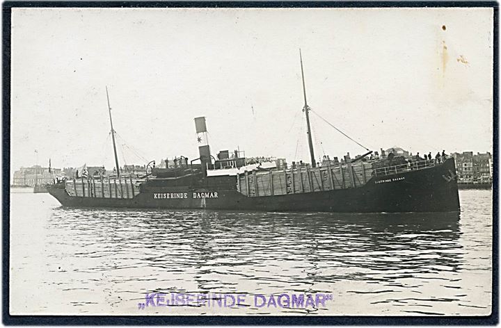 “Kejserinde Dagmar”, S/S, Skagerak D/S ved indsejling til Havre. Fotokort u/no. Kvalitet 8