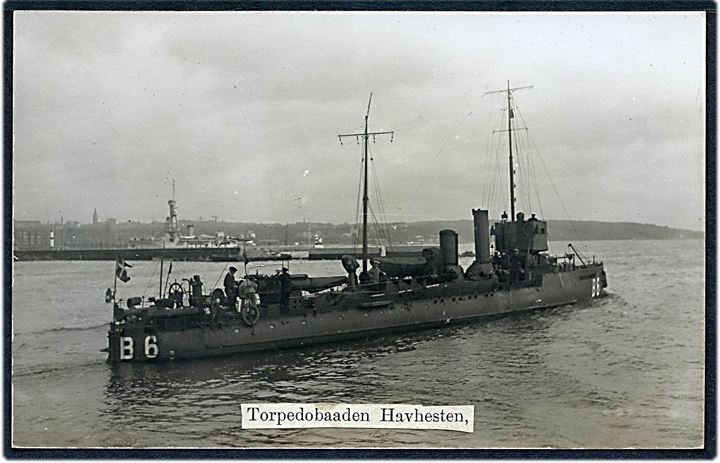Marine. “Havhesten”, Torpedobaad “B6”. Fotokort u/no. Kvalitet 7