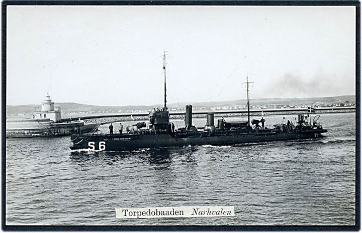 Marine. “Narhvalen”, Torpedobaad (S6). Fotokort u/no. Kvalitet 7