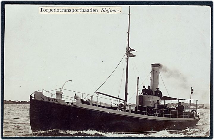 Marine. “Slejpner”, Torpedotransportbaad. Fotokort u/no. Kvalitet 7