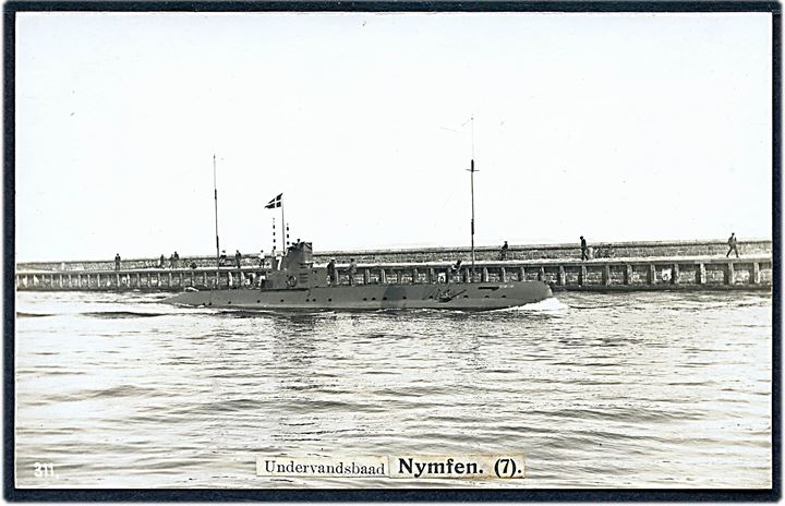 Marine. “Nymfen”, undervandsbaad (7). Fotokort no. 311. Kvalitet 7