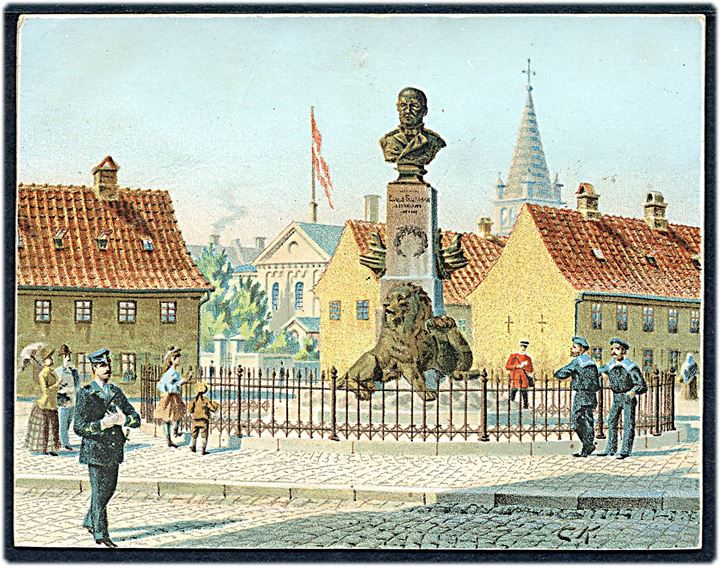 Claus Christian Kølle: “Nyboder, Suensons Monument”. Axel E. Aamodt u/no. Dateret 21.6.1895. Kvalitet 8