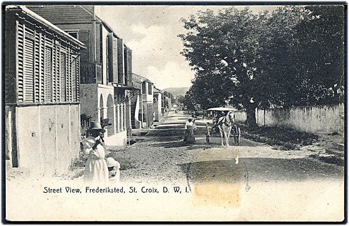 D.V.I., St. Croix, Frederiksted, Street view. Lightbourn St. Croix series no. 7. Kvalitet 7