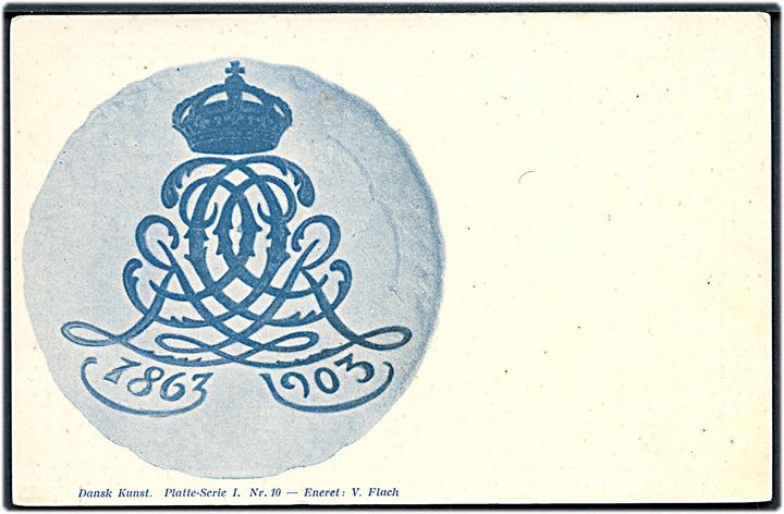 Reklame. Royal Copenhagen Mindeplatte 1863-1903 Regentjubilæum. Dansk Kunst Platte serie I no. 10. Kvalitet 2
