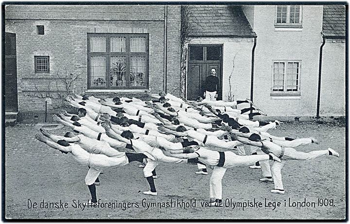 Olympiade. 1908 London. Danske Skytteforeningers Gymnastikhold. F. Tornø u/no. Kvalitet 9