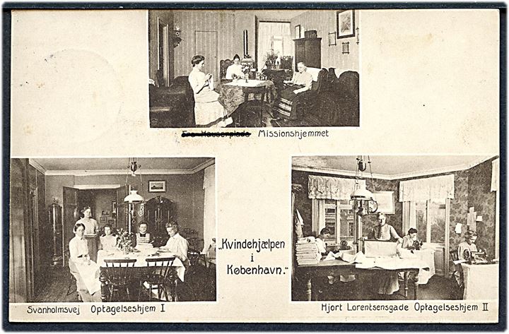 Kvindehjælpen i København, bl.a. fra Optagelseshjem I på Svanholmsvej. Stenders no. 44063. Kvalitet 8