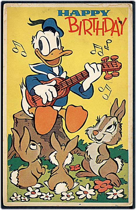 Walt Disney: “Happy Birthday”. Eslick Printing Co. U/no. Anvendt i England 1953. Kvalitet 7