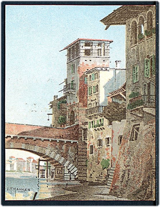 Joseph Theodor Hansen: Karton kort ca, 1890. Motiv Venedig. U/no. 