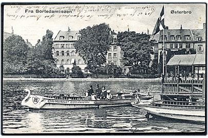 Købh., Sortedamssøen med rutebåd. E. H. Lorenzen & Co. no. 3.