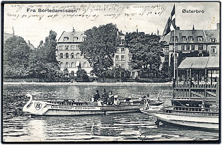 Købh., Sortedamssøen med rutebåd. E. H. Lorenzen & Co. no. 3.