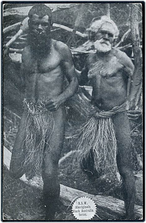 Australske Aboriginals. Sendt fra Newton New South Wales d. 5.2.1907 til Danmark.
