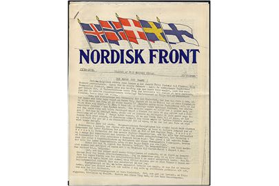 Nordisk Front d. 27.10.1943. Illegalt blad på 6 sider udgivet af Frit Nordisk Forlag.
