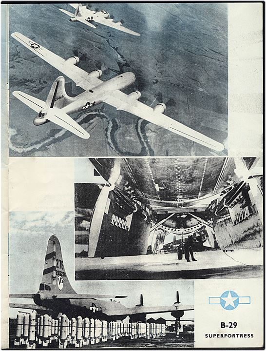 Flyveudstilling - arrangeret af den amerikanske hærs luftstyrker, København d. 9.-19.9.1945. 16 sider illustreret hæfte. Broholm Poulsen, Kbh.