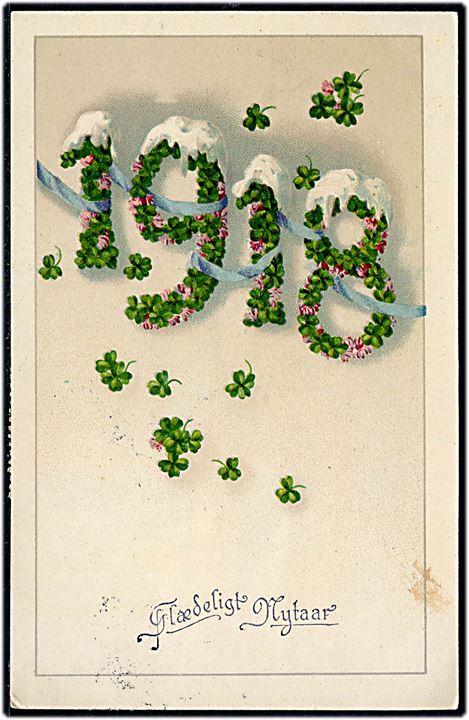 Nytårskort med årstal 1918. EAS. u/no. 