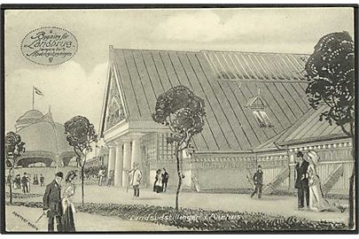 Bygningen for landbrug paa Landsudstillingen i Aarhus. Stenders no. 17844.