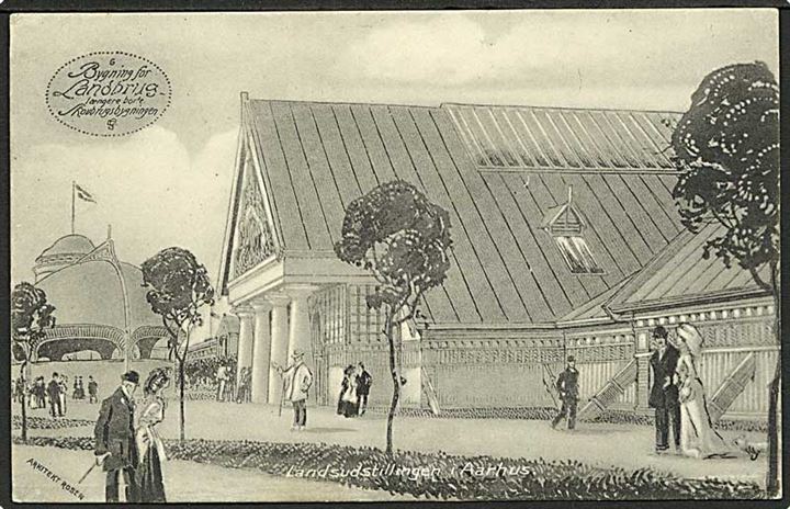 Bygningen for landbrug paa Landsudstillingen i Aarhus. Stenders no. 17844.