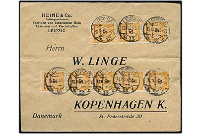 5 mia. mk. (8) Infla udg. på brev fra Leipzig d. 12.11.1923 til København, Danmark. Kraftig vandret fold.