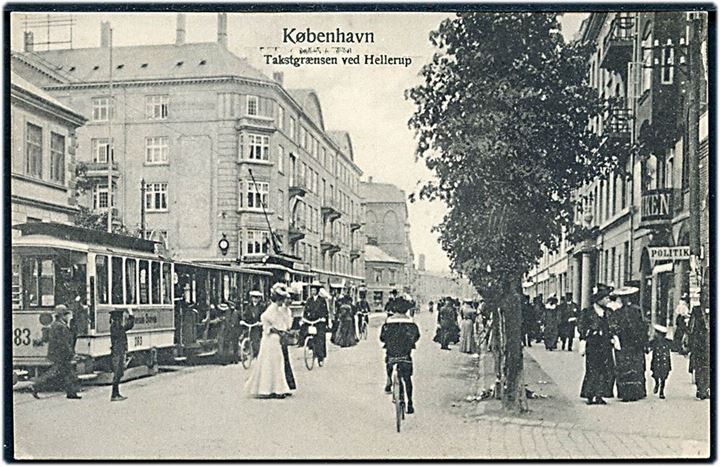 Hellerup, Strandvejen ved takstgrænsen med sporvogn no. 283. Budtz Müller & Co. no. 675. Kvalitet 7