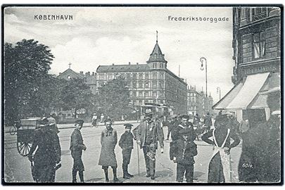 Købh., Frederiksborggade med Sporvogn. No. 6014.