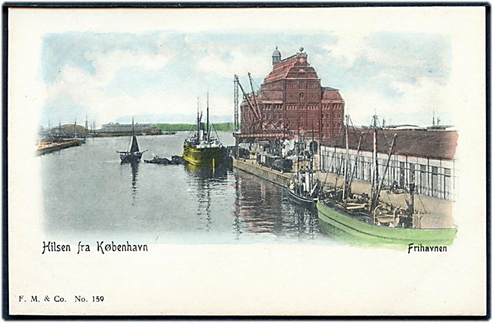 Købh., Frihavnen med dampskibe. F. M. & Co. no. 159.