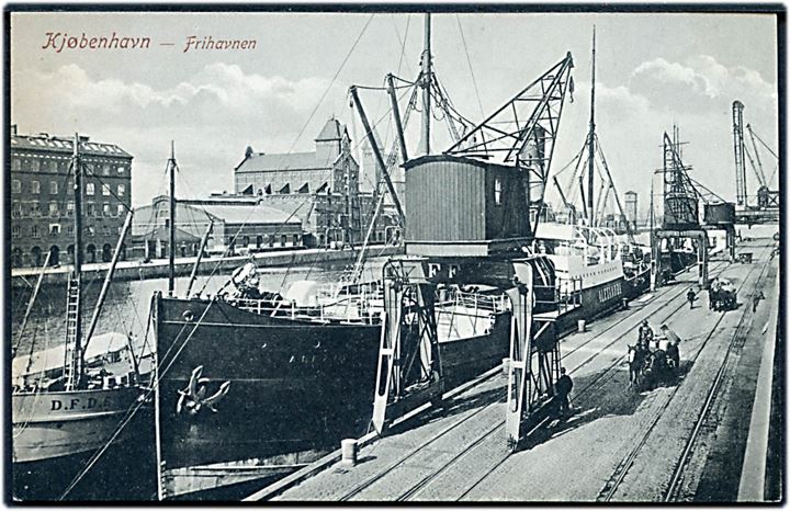Købh., Frihavnen med bl.a. dampskibet Alexandria. Römmler & Jonas no. 4525E, 42.