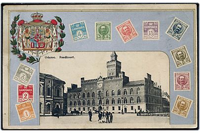 Odense, Raadhuset med frimærker. U/no.