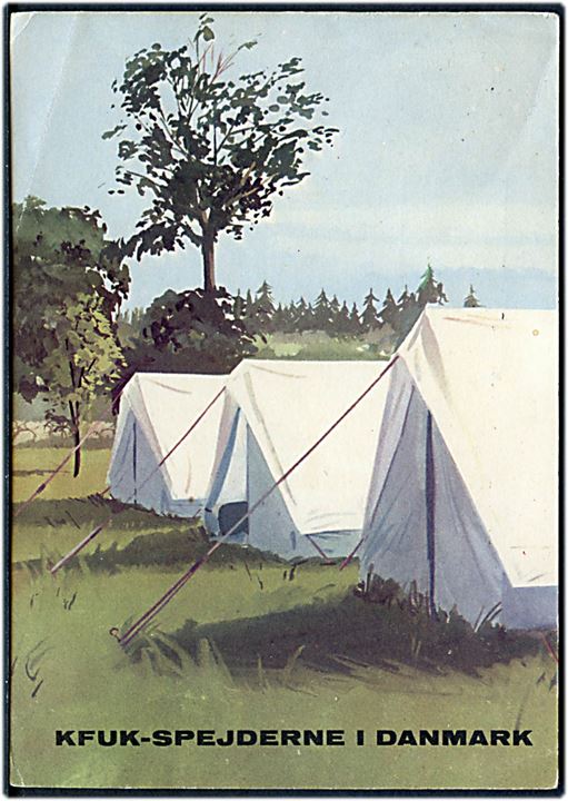 KFUK-Spejderne i Danmark med spejder telte. U/no.