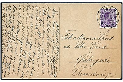 15 øre Chr. X på brevkort annulleret med brotype IIb Jels d. 13.2.1924 til Vamdrup.