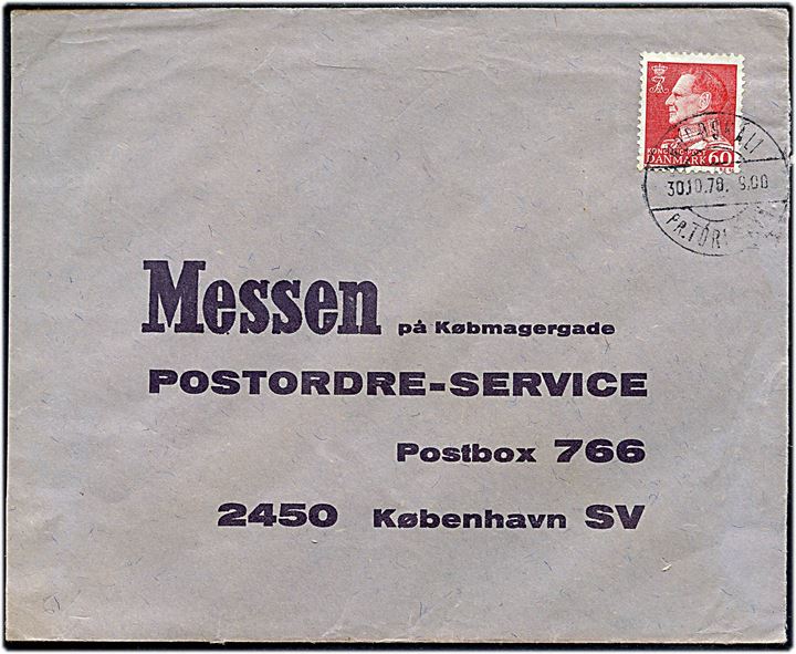60 øre Fr. IX på brev annulleret med pr.-stempel Nordskali pr. Tórshavn d. 30.10.1970 til København.