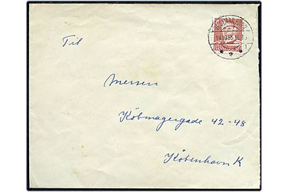 30 øre Fr. IX på brev annulleret med brotype IId Vestmanhavn sn1 d. 19.10.1955 til København.