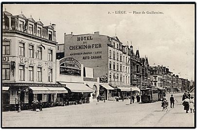 Belgien. Liege, Place de Guillemins med sporvogn. No. 2.