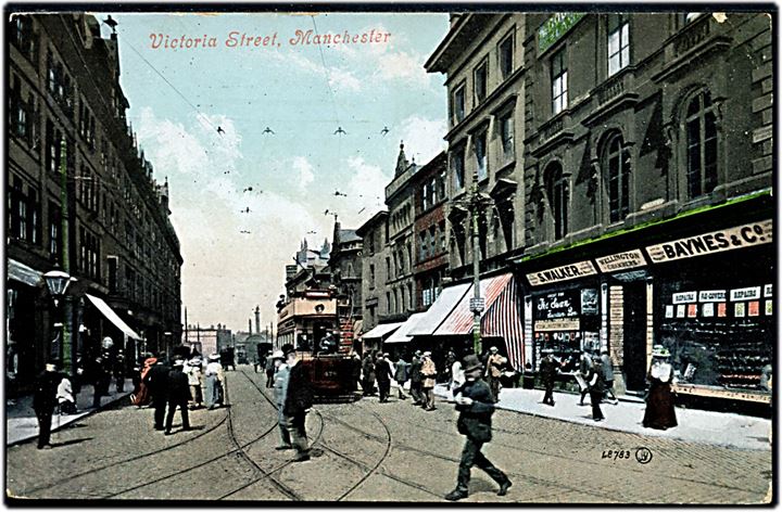 Manchester, Victoria Street med sporvogn.