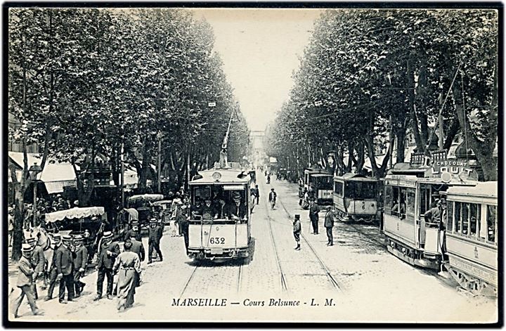 Frankrig, Marseille, Cours Belsunce med sporvogne.