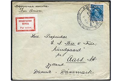 50 kop. single på luftpostbrev annulleret med særligt luftpoststempel Leningrad - Berlin d. 6.11.1931 via Berlin d. 7.9.1931 til Aars, Danmark.