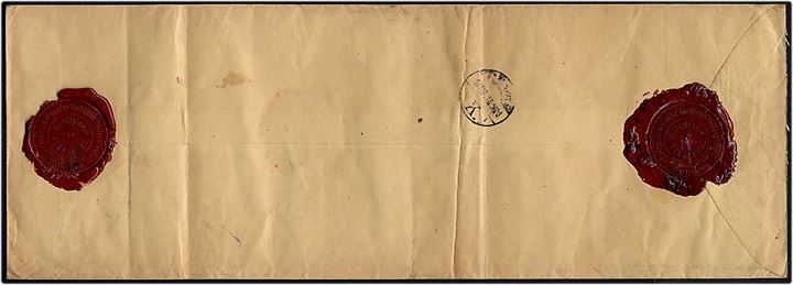 2½ pfg., 7½ pfg. og 1 mk. (par) Fælles udg. på aflangt 2. vægtkl. anbefalet brev fra Apenrade d. 7.5.1920 til København. Folder.