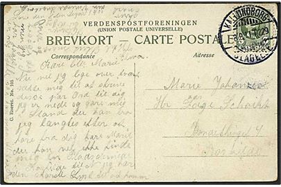 5 øre Fr. VIII på brevkort annulleret med bureaustempel Kallundborg - Slagelse T.229 d. 8.8.1911 til Roskilde.
