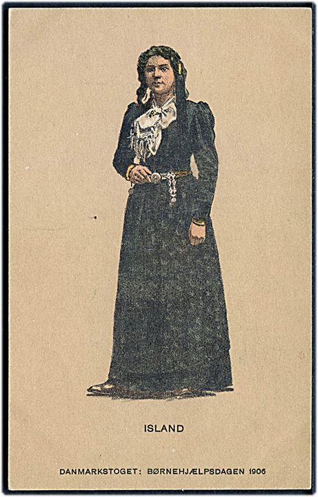 Island. Kvinde i Nationaldragt. Børnehjælpsdagen 1906. U/no.