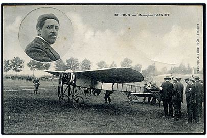 Fransk flyver pioner Louis Kuhling med Bleriot monoplan. 