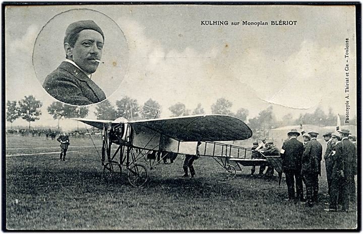 Fransk flyver pioner Louis Kuhling med Bleriot monoplan. 