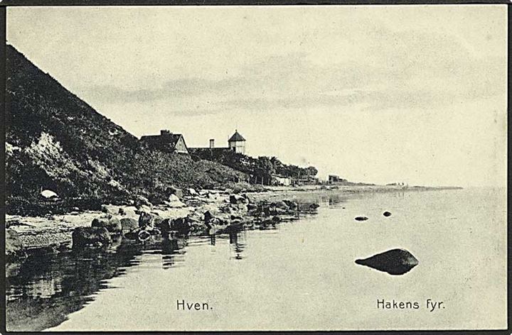 Hakens Fyr paa Hven, Sverige. Stenders no. 9131.