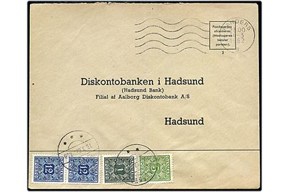 Ufrankeret svarkuvert fra Randers d. 14.3.1962 til Hadsund. Udtakseret i porto med 1 øre, 5 øre og 12 øre (par) Portomærker stemplet Hadsund d. 15.3.1962.