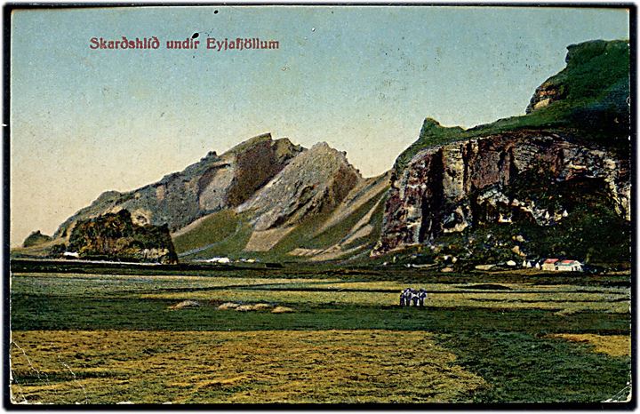 10 aur Chr. X på brevkort fra Reykjavik d. 9.8.1920 til Aarhus, Danmark. Påskrevet skibsnavn: S/S Gullfoss.